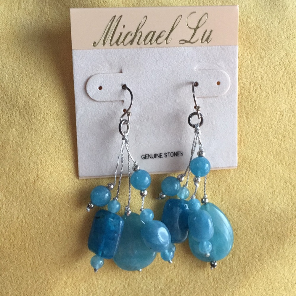 Michael Lu blue stone dating earrings